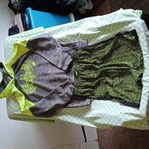 Set DC comics Batman hoodie, shorts, size boys XL (14-16) , Grey, green/yellow